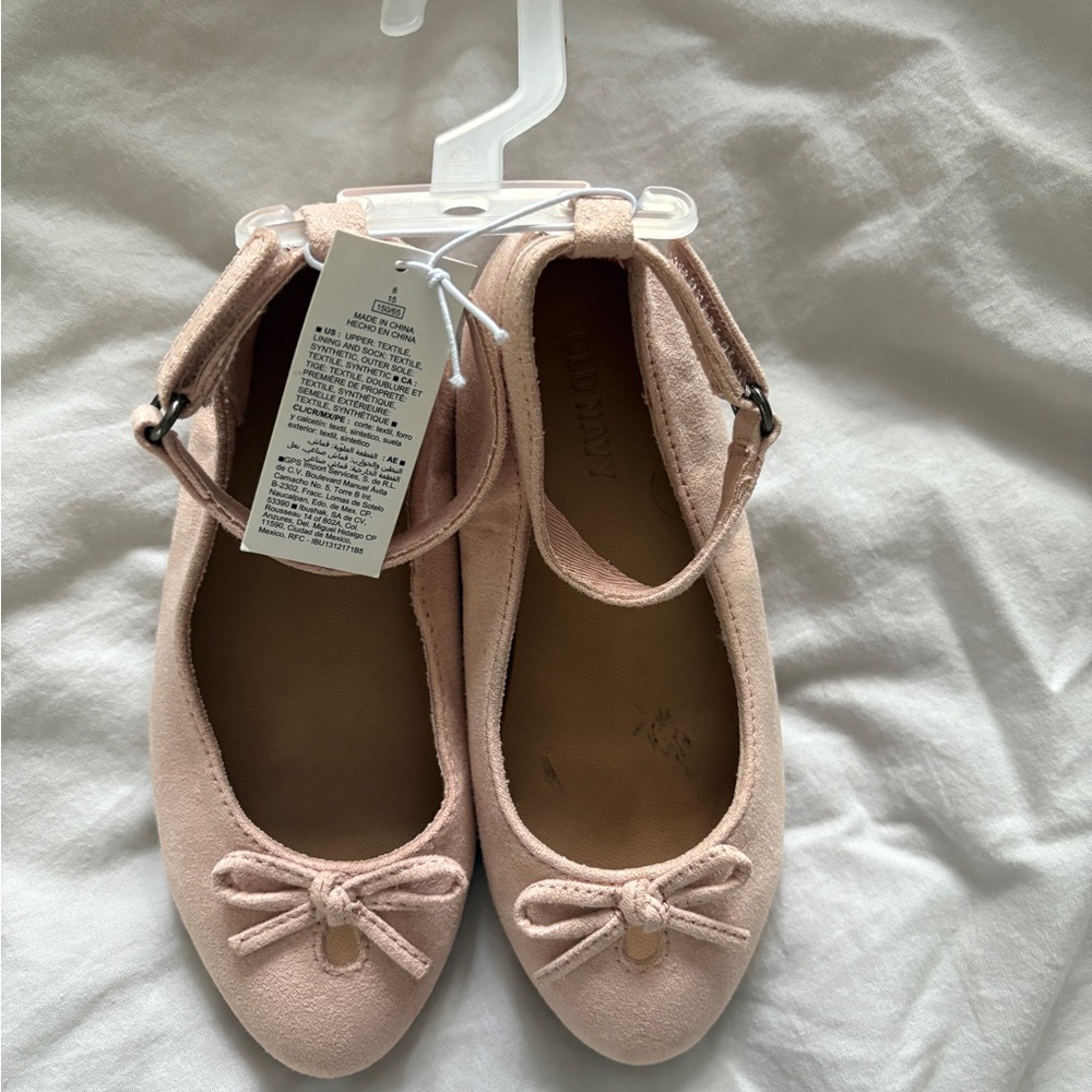 Old Navy Light Pink Suede Flats with Bow